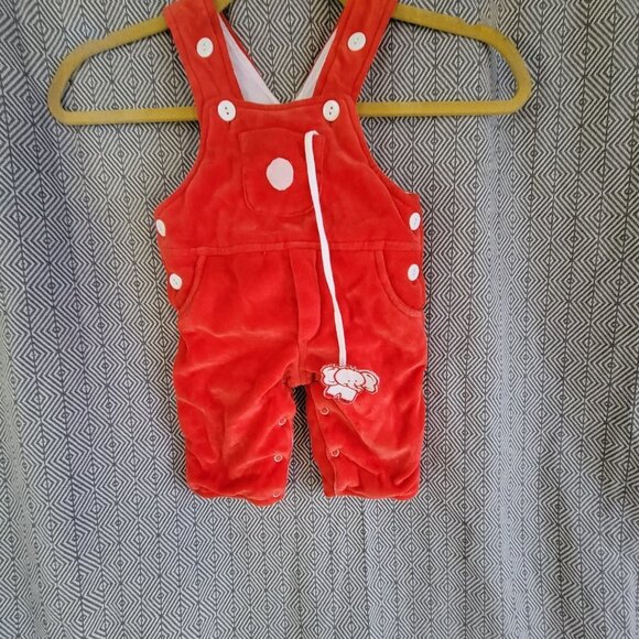 Rare Vintage Mother’s Touch Red & White Baby Jumper Overalls 3-6 Months - Picture 10 of 13